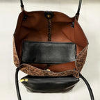 Women's Leopard Print Faux Leather Tote Shoulder Bag