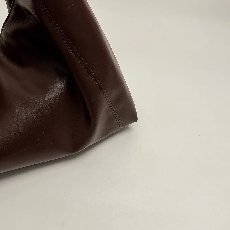 Women's Soft PU Leather Hobo Tote Bag – Hasp Closure, Water-Resistant, 37×25×11 cm