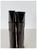 Women's Square Toe Knee-High Boots with Slim Heels