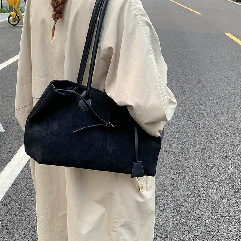 Women's Retro PU Leather Underarm Tote Bag – Casual Shoulder Handbag