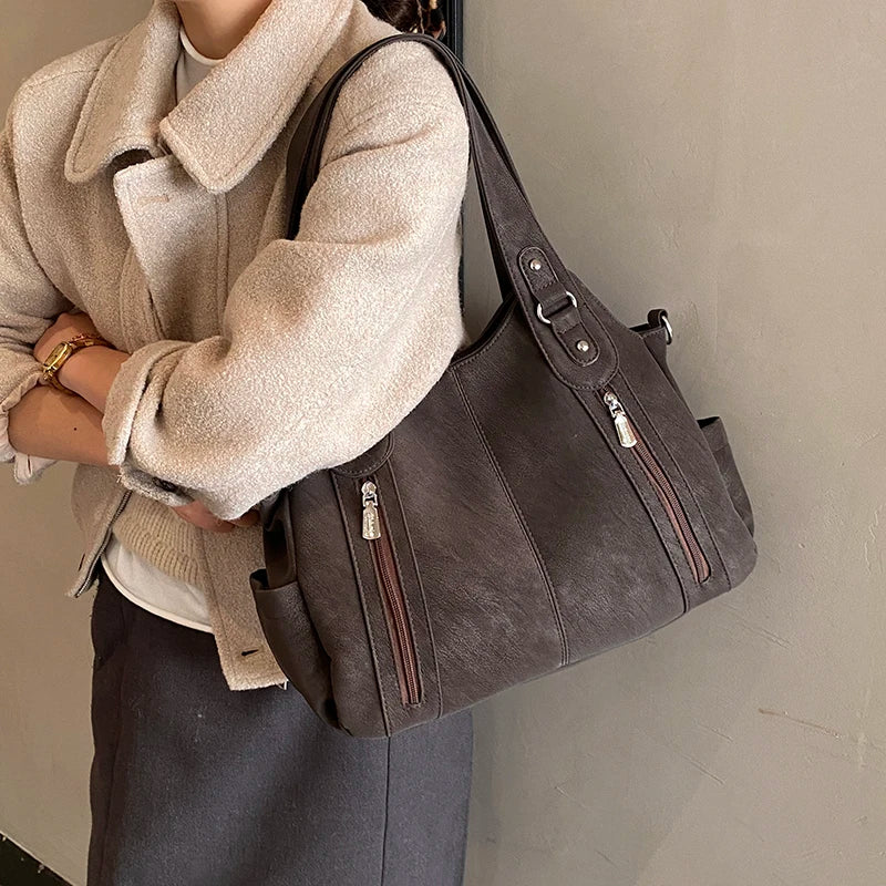 Women's Soft Faux Leather Hobo Shoulder Bag