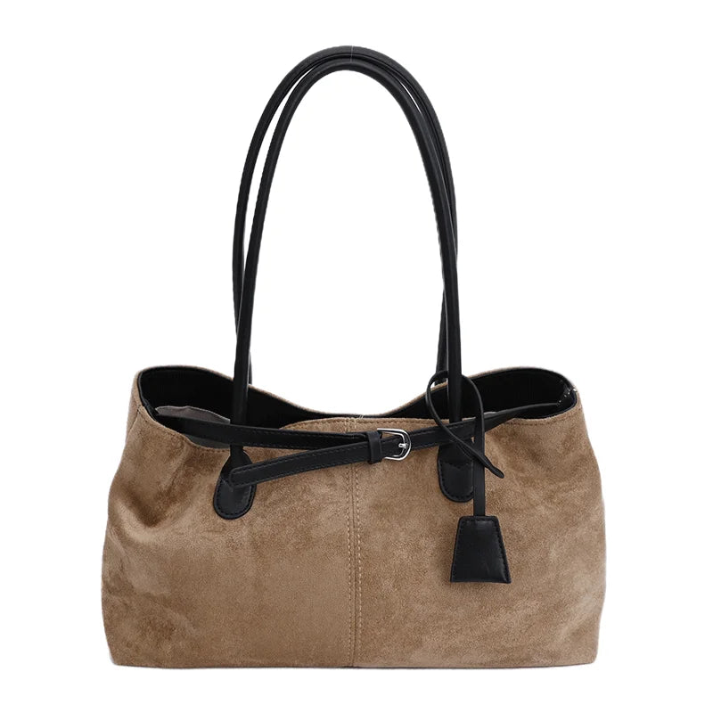 Women's Retro PU Leather Underarm Tote Bag – Casual Shoulder Handbag