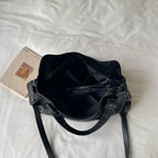 Women's Hobo Bag Vintage Large-Capacity Soft PU Leather Rivet-Accent Zipper Shoulder Bag with Phone Pocket