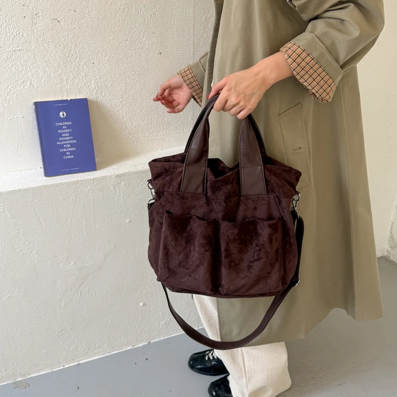 Women's PU Tote Shoulder Bag with Zip Closure