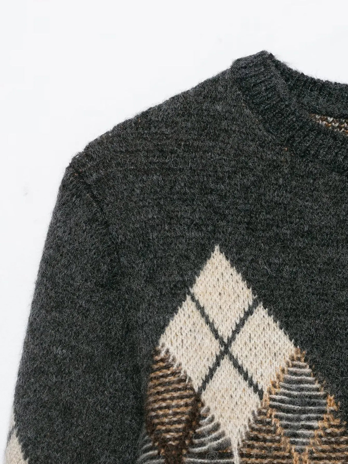 Women's Diamond Argyle Knit Button-Front Cardigan Casual Fashion Sweater