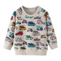 Boys' Sweatshirt Cotton Cartoon Excavator Print Pullover Full-Sleeve Autumn Kids Top