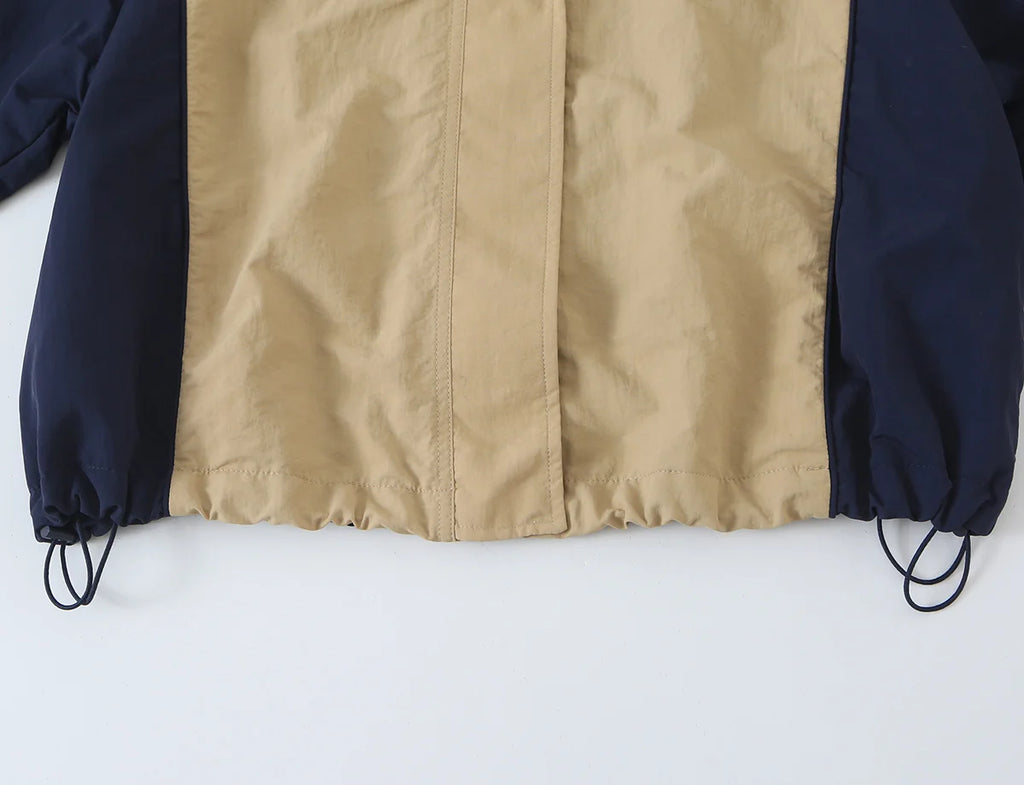 Women's Patchwork Zipper Jacket & High-Waisted Pants Set