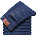 Men's Soft Straight Denim Pants Classic Business Black Biker Jeans Overalls Masculino Pantalone Hombre Mannen Homme
