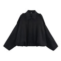 Women's Suede Textured Bomber Jacket Long Sleeve Lapel Collar Loose Coats Casual Outerwear