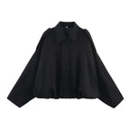 Women's Suede Textured Bomber Jacket Long Sleeve Lapel Collar Loose Coats Casual Outerwear