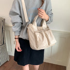 Women's PU Tote Shoulder Bag with Zip Closure
