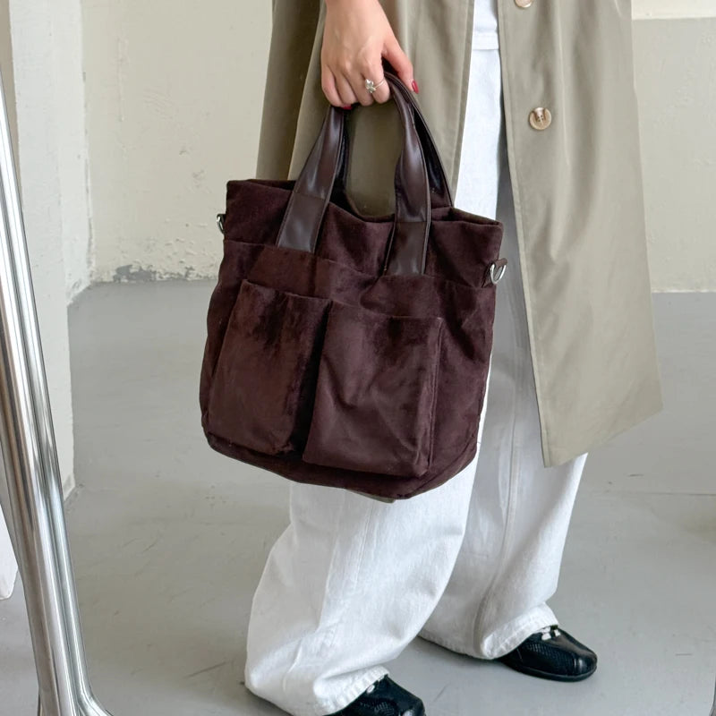 Women's PU Tote Shoulder Bag with Zip Closure
