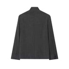 Women's Plaid Stand-Collar Single-Button Blazer Fashion High Street Outwear