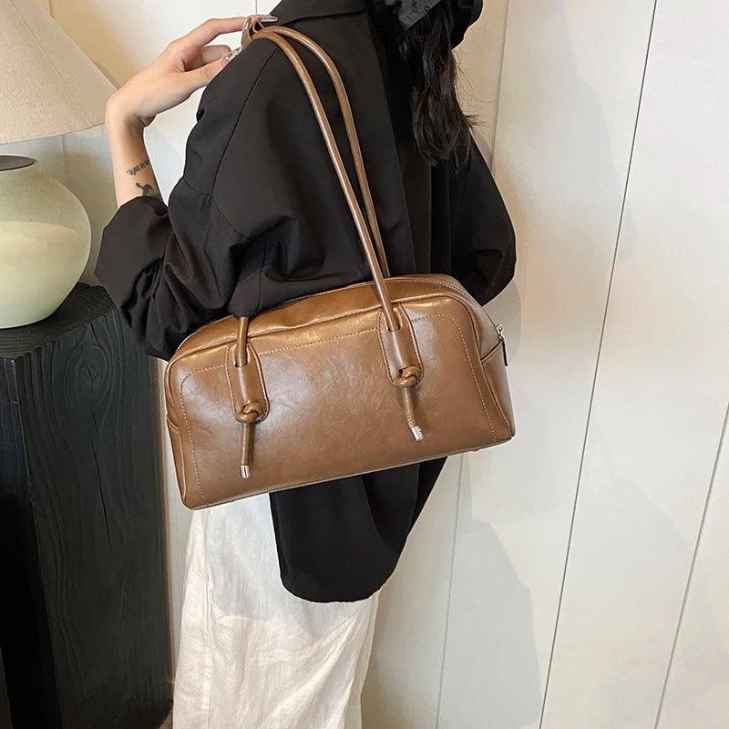 Leather Tote Bags Women Large Zipper Soft Casual Solid Shoulder Bags Purses