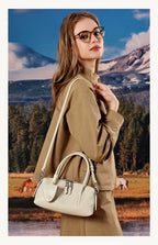 Women's Genuine Leather Bowling Shoulder Bag – Vintage Cowhide Crossbody