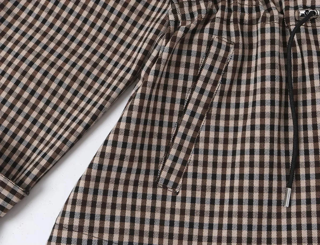 Women's Plaid Trench Coat Single-Button Casual Fashion Autumn Outwear