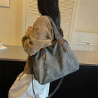 Women's Faux Leather Shoulder Bag with Zipper Closure