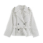 Women’s Polka Dot Double-Breasted Trench Coat