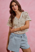 SO ME Denim Wrap Skorts Casual Washed Cotton Mini Jean Skirt with Pockets