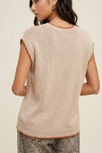 Women's Casual Knit Top HOWDY Western Embroidered Tank Sleeveless Blouse