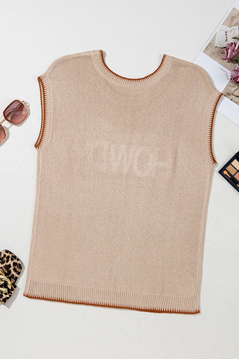 Women's Casual Knit Top HOWDY Western Embroidered Tank Sleeveless Blouse