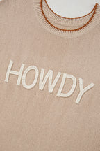 Women's Casual Knit Top HOWDY Western Embroidered Tank Sleeveless Blouse
