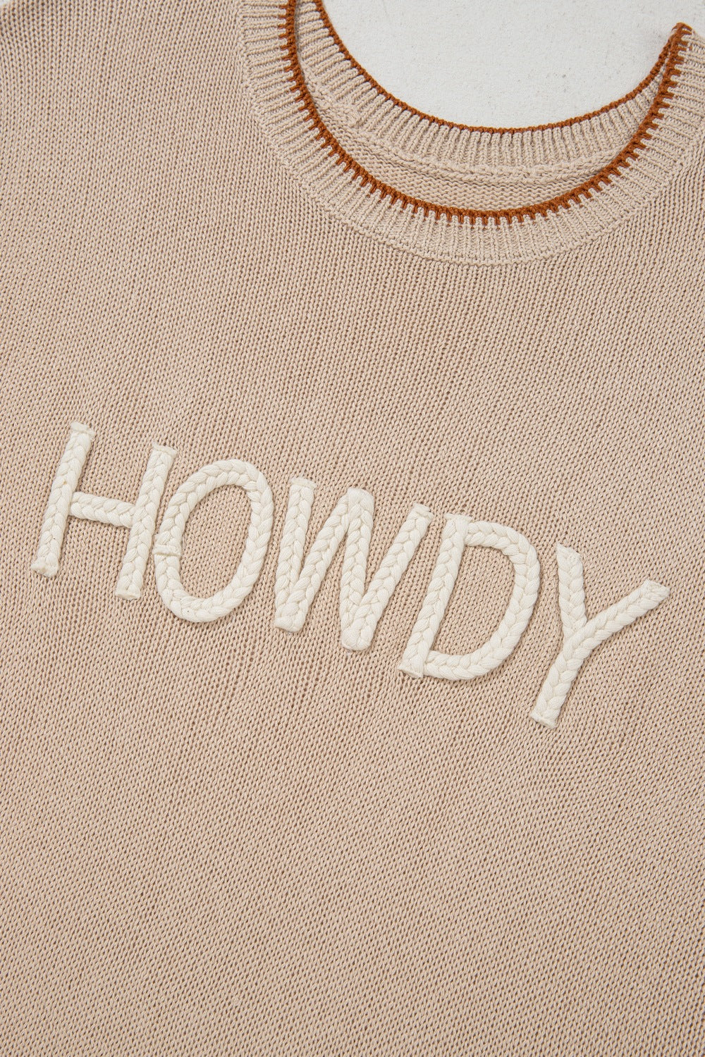 Women's Casual Knit Top HOWDY Western Embroidered Tank Sleeveless Blouse