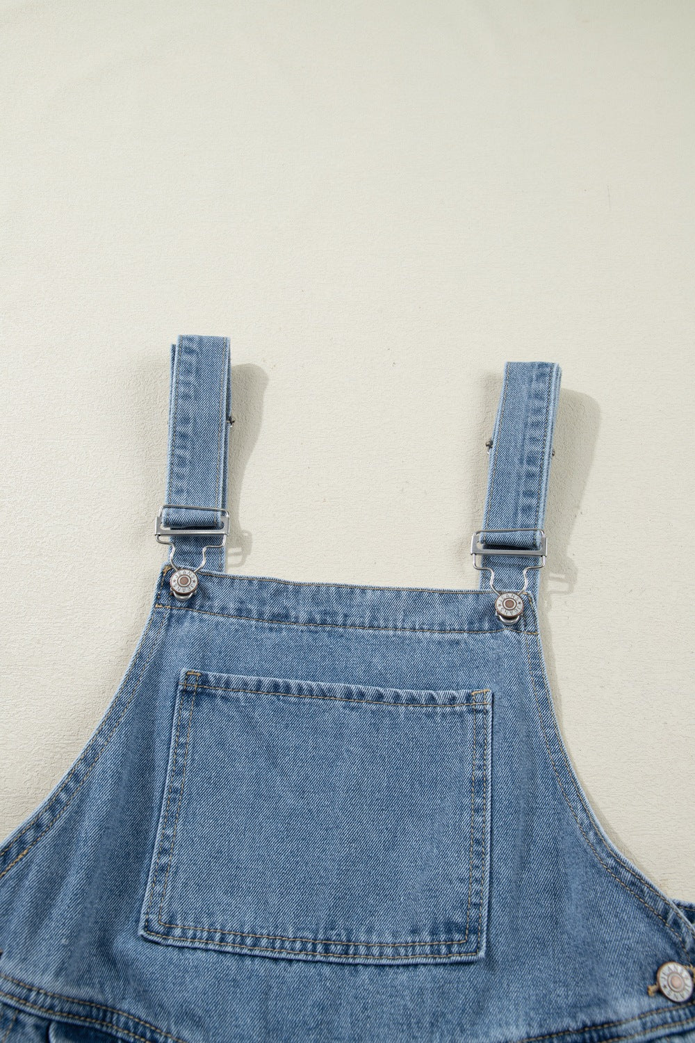Casual Denim Jumpsuit Pleated Wide Leg Retro Pocketed Long Overall Romper