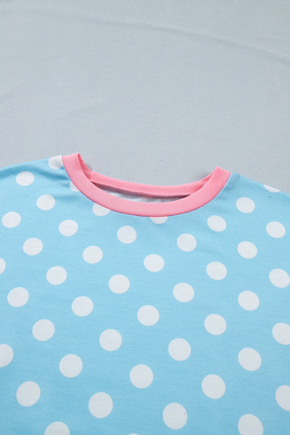Casual Women's Outfit Set Polka Dot Short Sleeve Top Tee and Shorts 2 Pcs