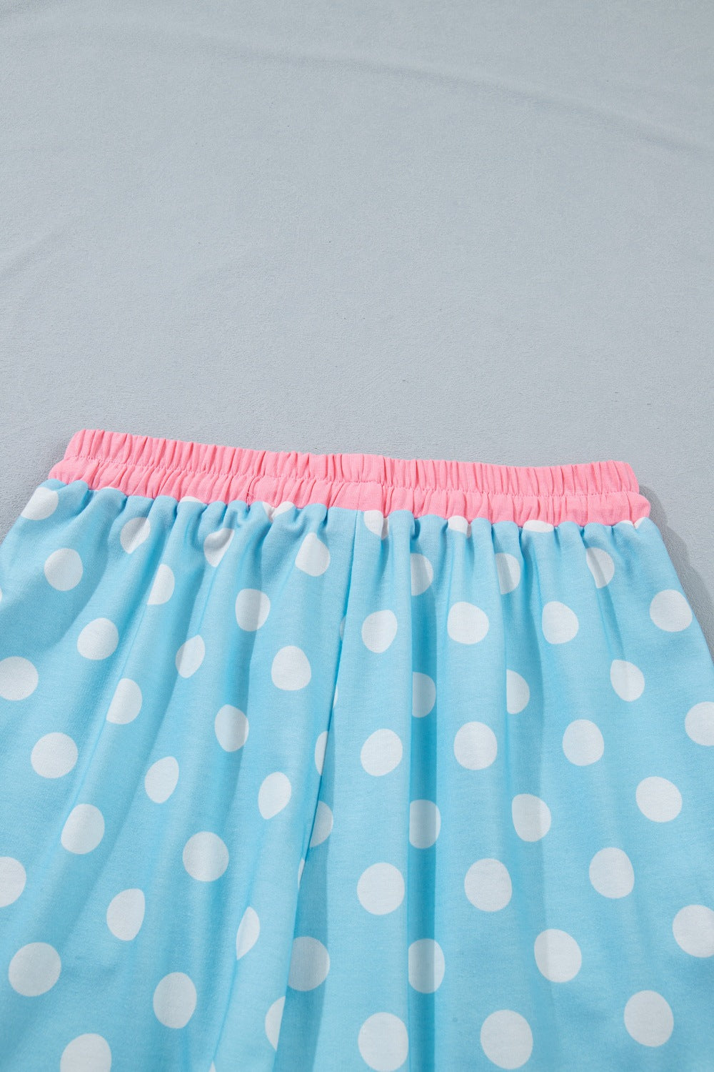 Casual Women's Outfit Set Polka Dot Short Sleeve Top Tee and Shorts 2 Pcs