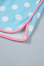 Casual Women's Outfit Set Polka Dot Short Sleeve Top Tee and Shorts 2 Pcs