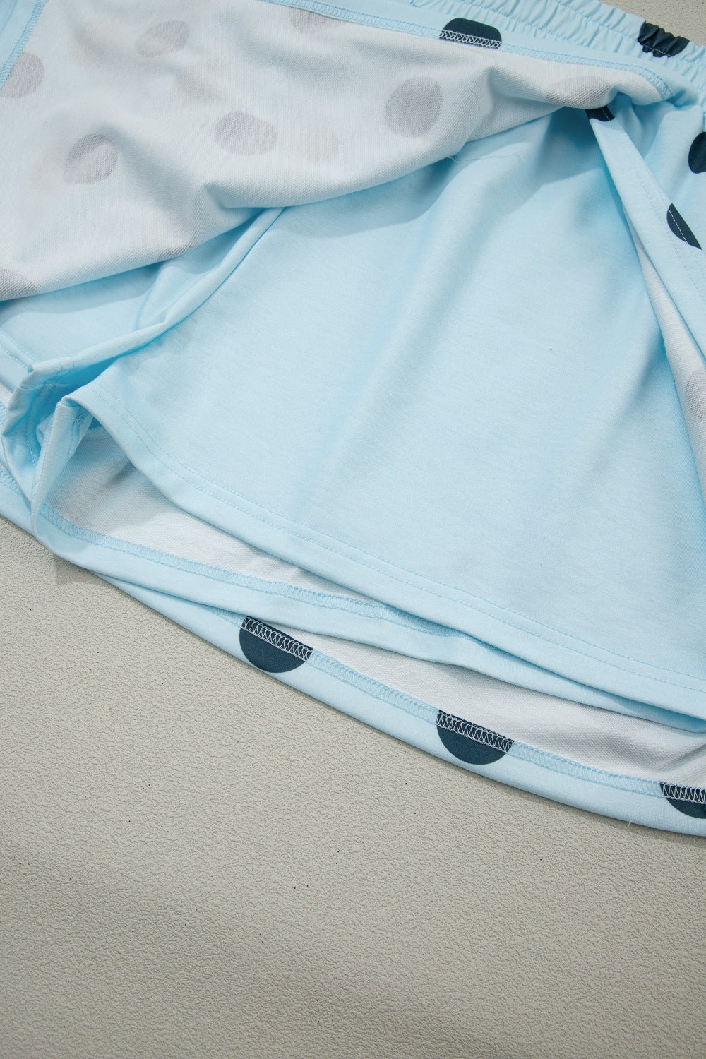 Polka Dot Casual Outfit Set Women's Sleeveless Top and Drwastring Skort