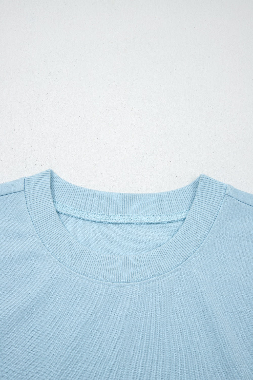 Casual Women's Outfit Set Short Sleeve Top Tee and Drawstring Shorts Pastel Blue