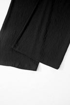 Casual Loose Pants Textured High Crossed Waist Pleated Wide Leg Lightweight