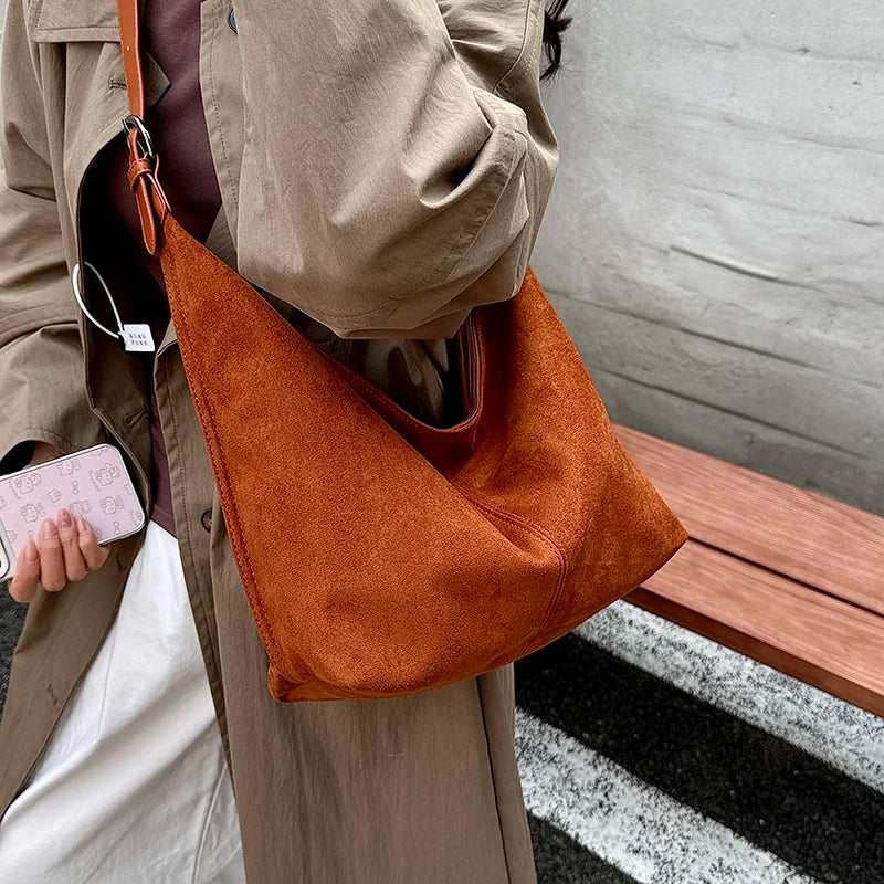 Women's Large Soft Faux Leather Hobo Shoulder Bag