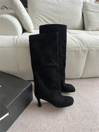 Women's Faux Suede Square Toe Knee-High Boots