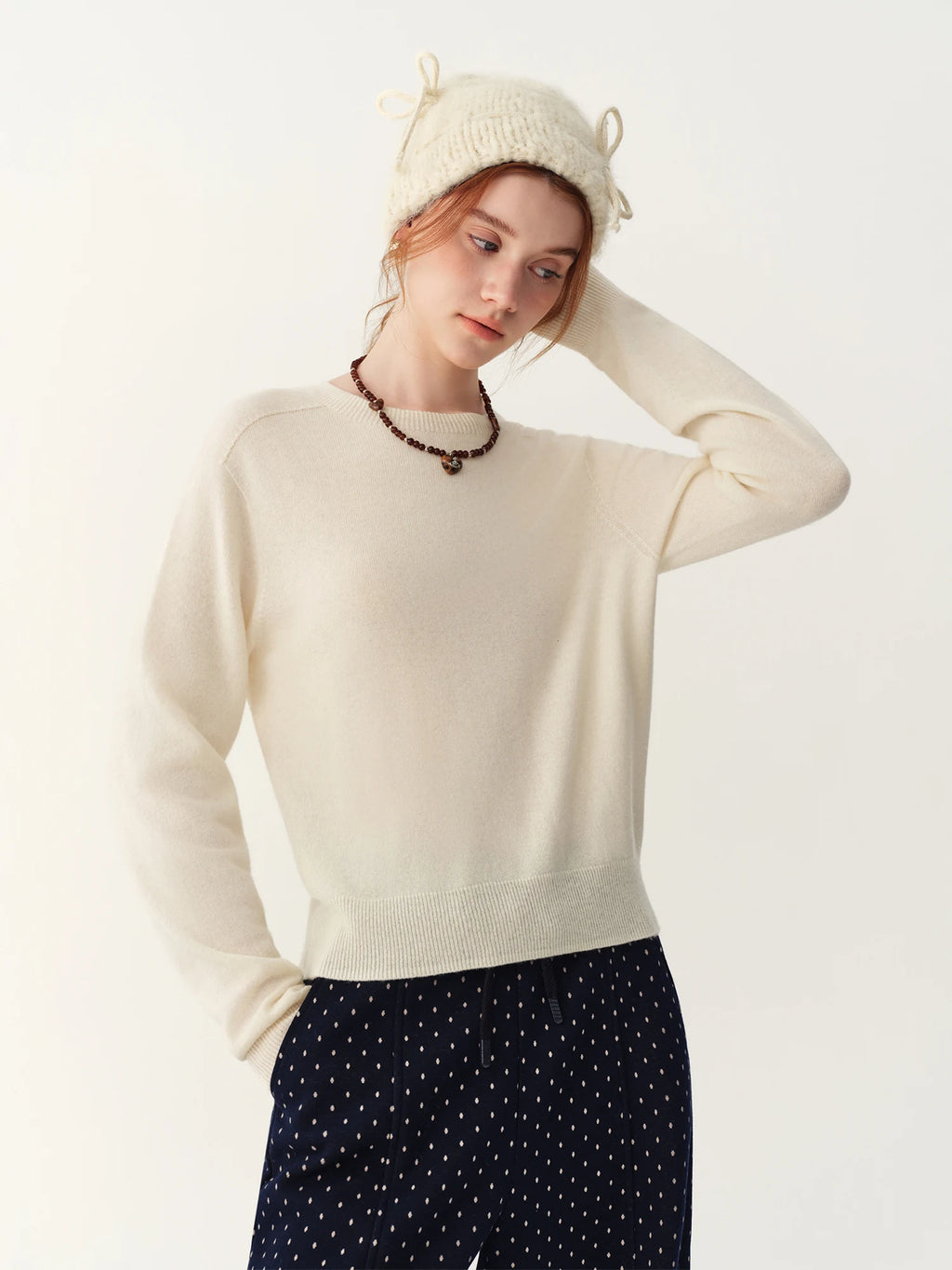 Women's Sweater 100% Wool Crew-Neck Pullover Regular Fit Full-Sleeve Soft Warm Knit Casual Office Winter