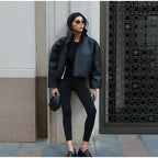 Women's Jacket Polyester Solid Stand Collar Open-Front Loose Full-Sleeve Casual Spring Autumn Outerwear