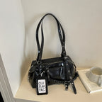 Women's PU Leather Underarm Shoulder Bag – Zipper, Adjustable Strap