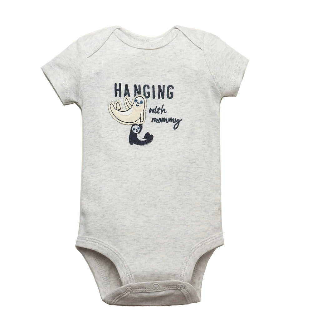Baby Cotton Short-Sleeve Bodysuits, 5-Pack, 6–24 Months