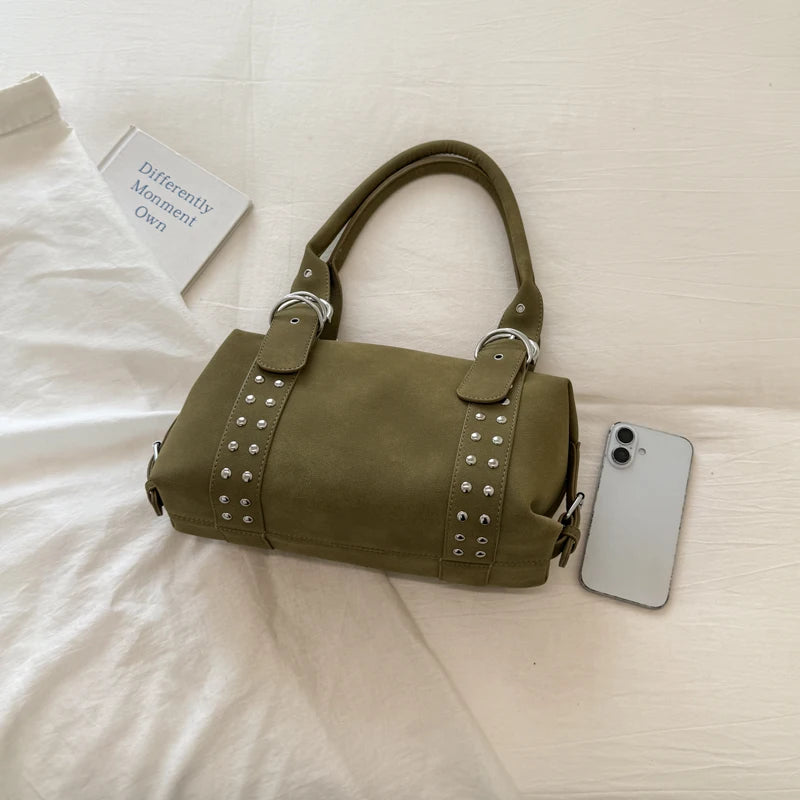 Women's Faux Leather Boston Shoulder Bag
