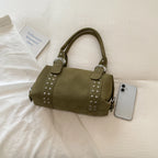 Women's Faux Leather Boston Shoulder Bag