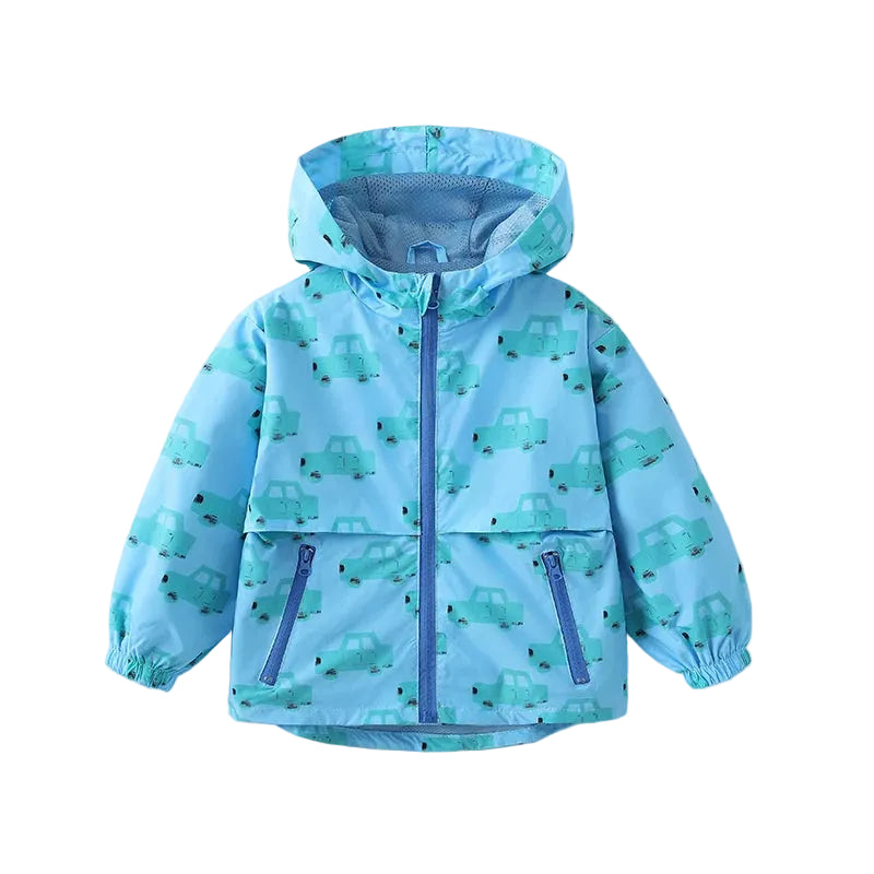 Kids' Hoodie Jacket Polyester Animal Print Full-Zip Full-Sleeve Autumn Outerwear