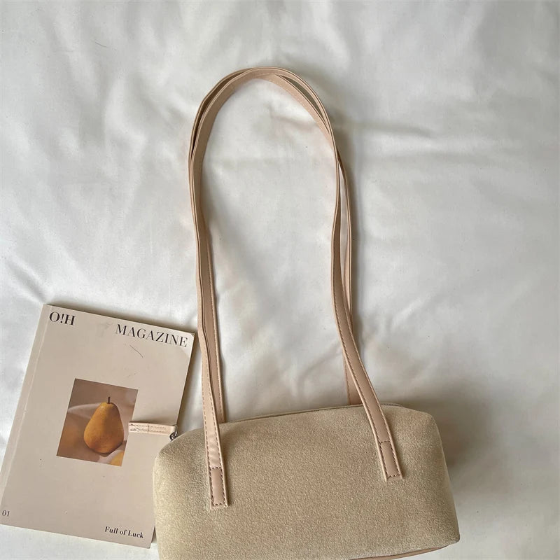 Women's Shoulder Bag Vintage Small PU Leather Zipper Underarm Tote Bag with Phone Pocket