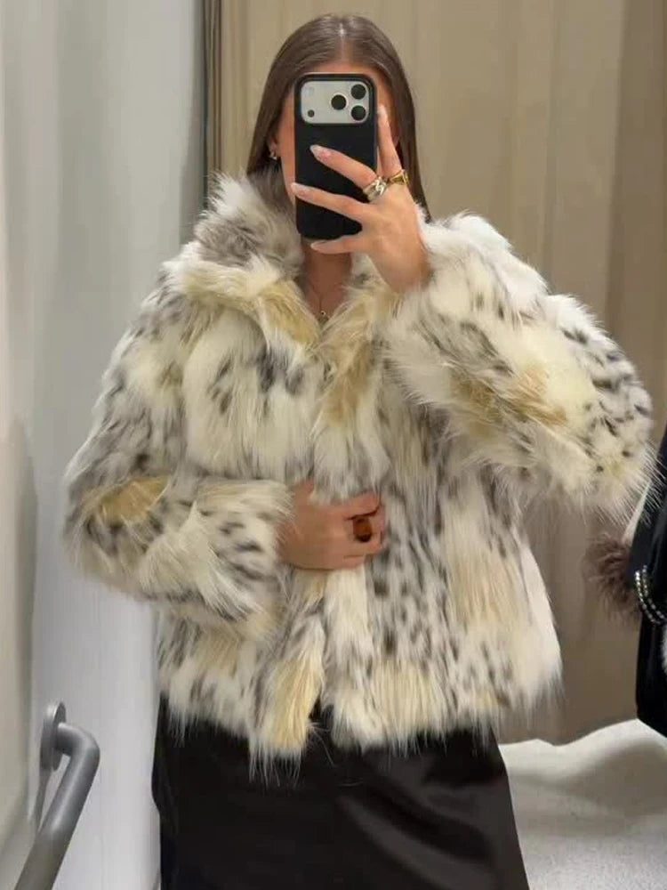 Women Animal Print Fluffy Faux Fur Coat 2025 Fashion Long Sleeves Thick Warmth Stand Collar Street Lady Outerwear Sa48eb45e33bc463594ae63c354d9775f7 STYLEINGER