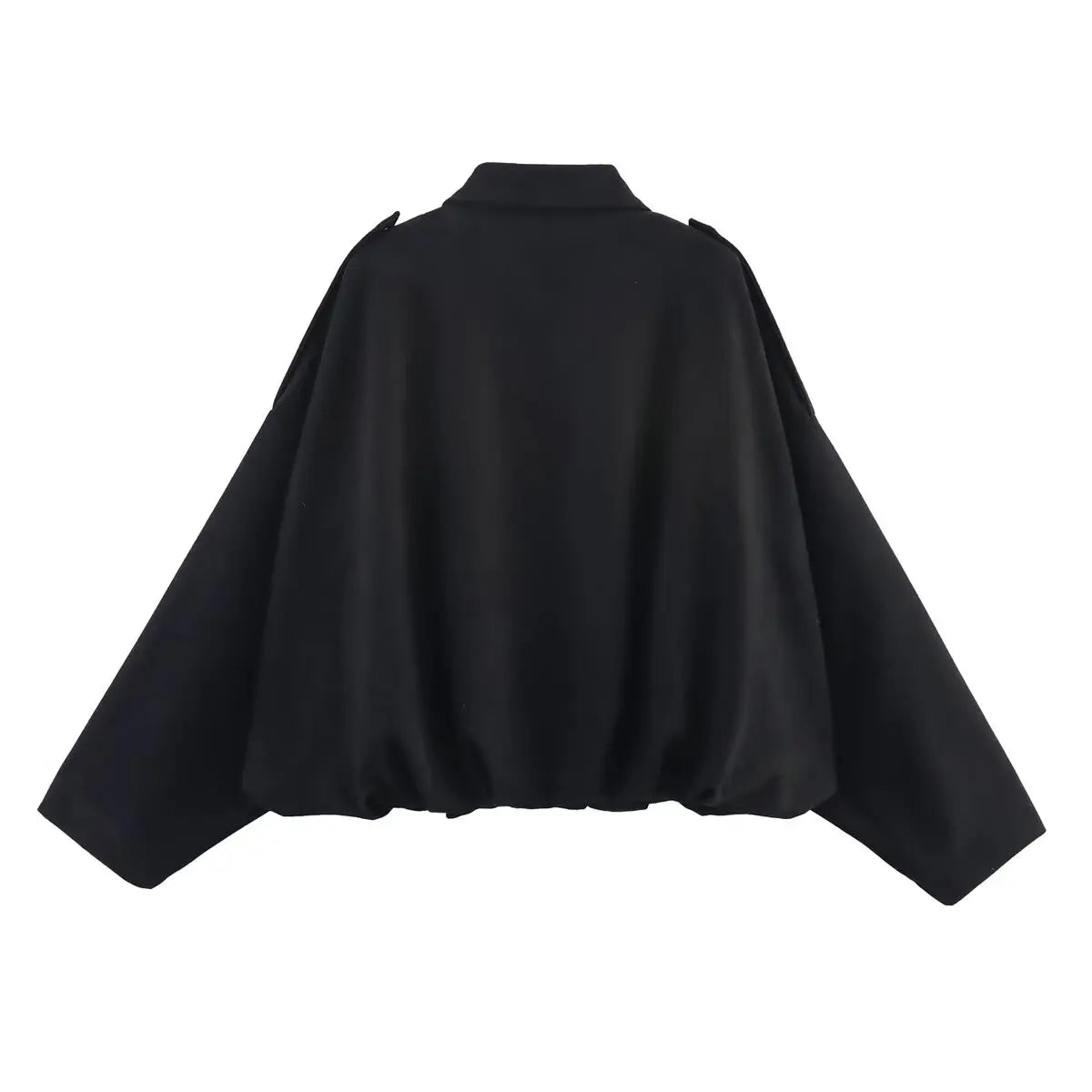 Women's Suede Textured Bomber Jacket Long Sleeve Lapel Collar Loose Coats Casual Outerwear