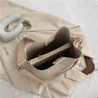 Women Bag Vintage Crocodile Pattern Crossbody Bags PU Leather Trend Designer Shoulder Handbags Large Capacity Bucket