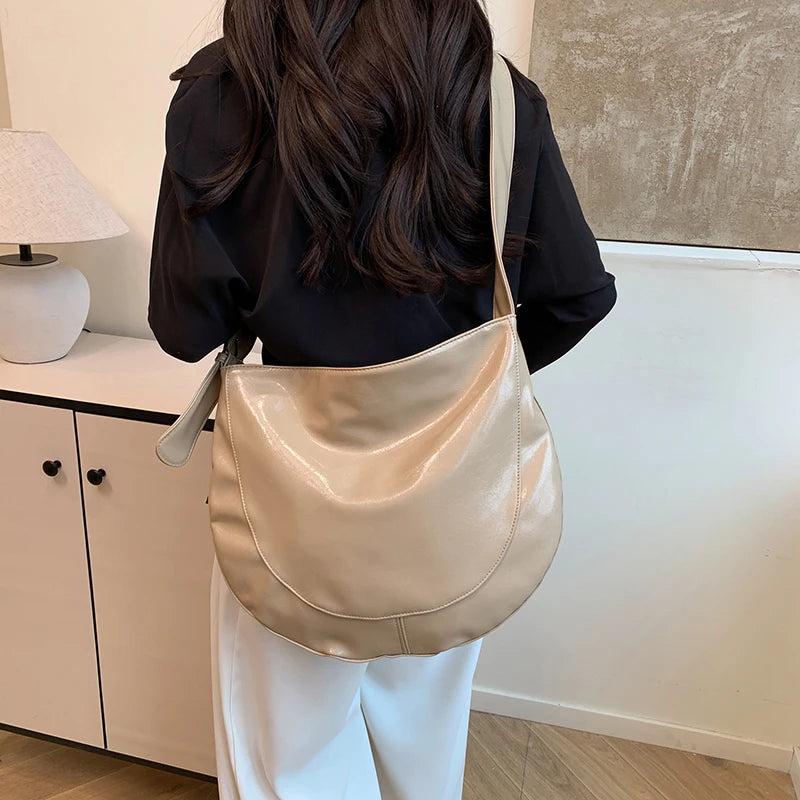 Big Shoulder Hobo Bag for Women - Korean Fashion 2025