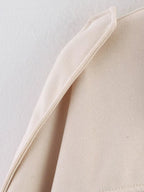 Women's Suede Textured Bomber Jacket Long Sleeve Lapel Collar Loose Coats Casual Outerwear