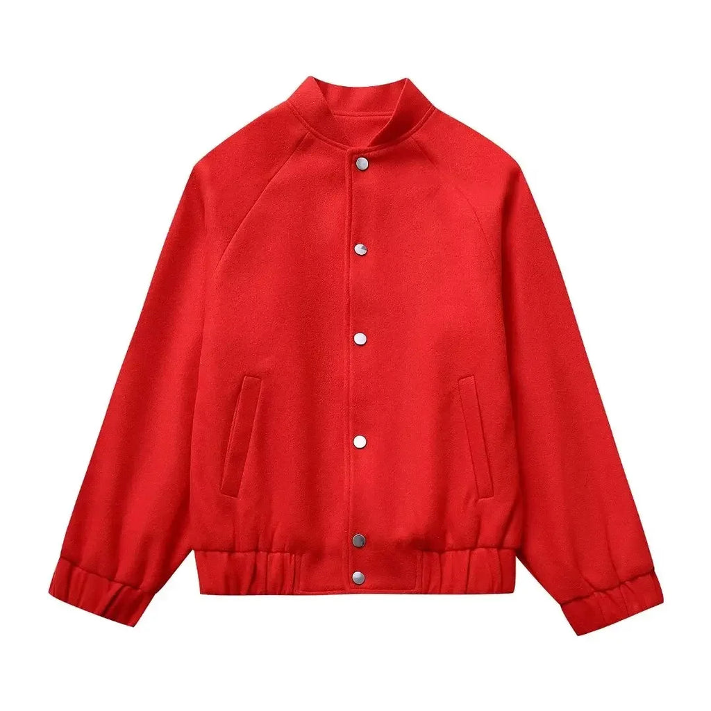 Womens Coat Vintage Solid Stand Collar Office Outwear Casual Trendy Long Sleeve Single Breasted Jacket